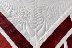 Detailed view of custom digital quilting