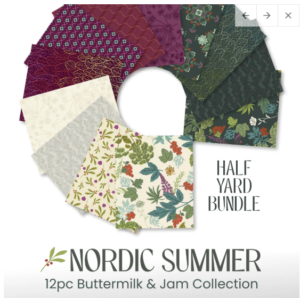 Fabric-Nordic Summer by Gudrun Erla-Buttermilk & Jam Half Yard Bundle 12 piece