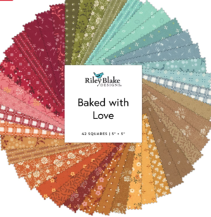 Fabric-Lori Holt Baked With Love 5" Stacker 42 5-Inch Squares Charm Pack Riley Blake Designs 5-17780-42