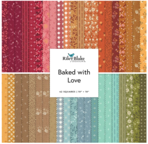 Fabric-Lori Holt Baked with Love 10" Stacker 42 10-inch Squares Layer Cake Riley Blake Designs 10-17780-42
