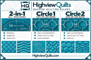 3-HQ Rulers: HQ 2-in-1, Circle 1, and Circle 2 in either High or Low Shank Thick