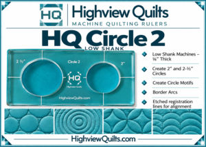 #5 HQ Circle 2: 1/8" Machine Quilting Ruler for Low Shank Machines
