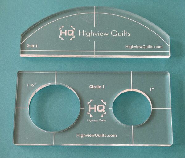 HQ Set of 2 Machine Quilting Rulers-2-in-1 and Circle 1